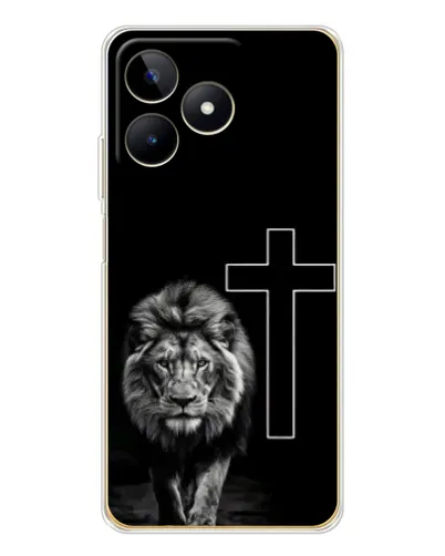 Чехол для Realme Note 60 с картинкой «Лев и Крест»