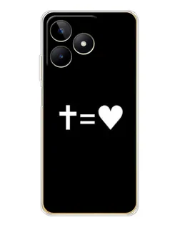 Чехол для Realme Note 60 с картинкой «Крест и Сердце»