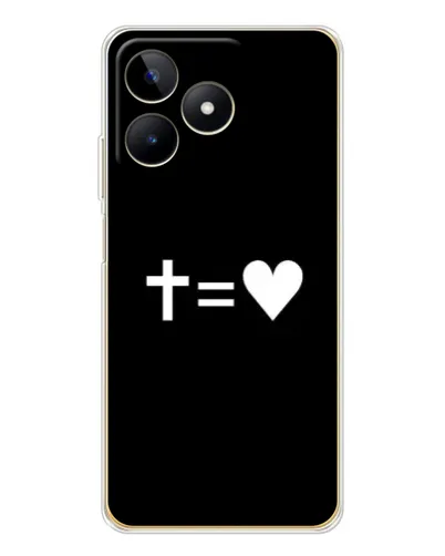 Чехол для Realme Note 60 с картинкой «Крест и Сердце»