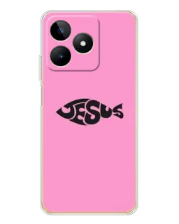Чехол для Realme Note 60 с картинкой «Розовый символ  Jesus»