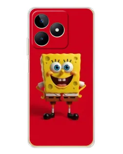 Чехол для Realme Note 60 с картинкой «Спанч Боб на красном»