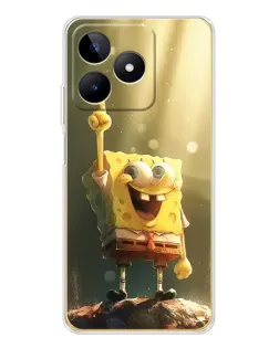 Чехол для Realme Note 60 с картинкой «Сияющий Спанч Боб»