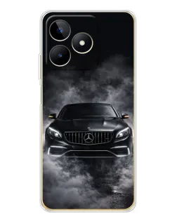 Чехол для Realme Note 60 с картинкой «Mercedes в дыму»