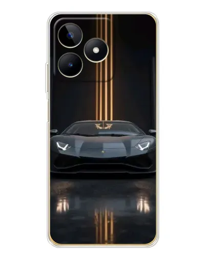 Чохол для Realme Note 60 з картинкою «Lamborghini золоті лінії»