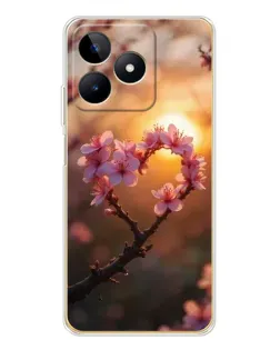 Чохол для Realme Note 60 з картинкою «Рожевий цвіт сердечко на тлі заходу» Чохол для Realme Note 60 з картинкою «Рожевий цвіт сердечко на тлі заходу»