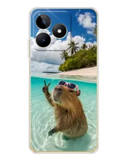 Чохол для Realme Note 60 з картинкою «Капібара на морі»