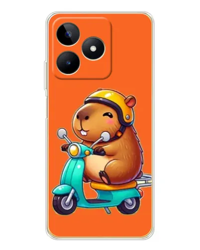 Чохол для Realme Note 60 з картинкою «Капібара на скутері»