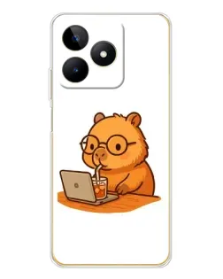 Чохол для Realme Note 60 з картинкою «Капібара з ноутбуком»
