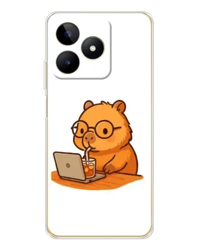 Чохол для Realme Note 60 з картинкою «Капібара з ноутбуком»