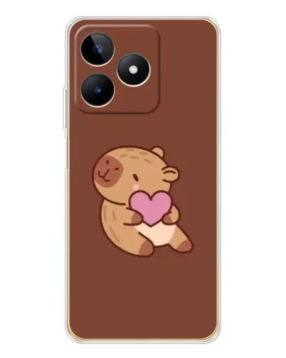 Чохол для Realme Note 60 з картинкою «Капібара з серцем»