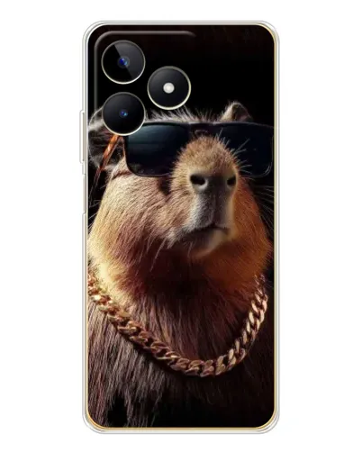 Чохол для Realme Note 60 з картинкою «Капібара золотий ланцюг»
