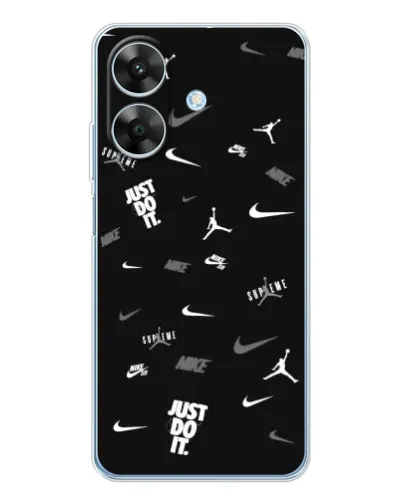 Чохол для Realme Note 60x з картинкою «Nike Black Pattern» Чохол для Realme Note 60x з картинкою «Nike Black Pattern»