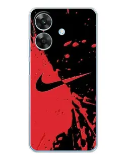 Чехол для Realme Note 60x с картинкой «Красные брызги Nike» Чехол для Realme Note 60x с картинкой «Красные брызги Nike»