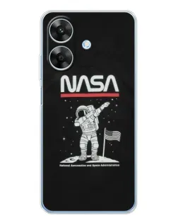 Чохол для Realme Note 60x з картинкою «NASA — крокуємо по Місяцю»