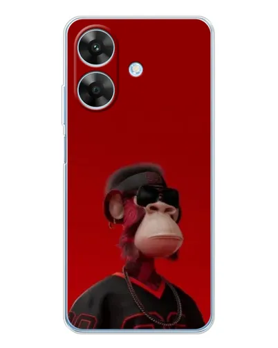 Чехол для Realme Note 60x с картинкой «Bored Ape в красном» Чехол для Realme Note 60x с картинкой «Bored Ape в красном»