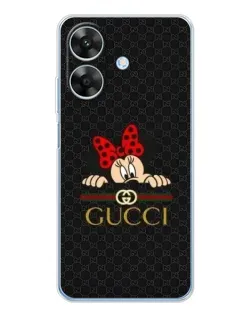 Чохол для Realme Note 60x з картинкою «Мінні Маус Gucci — чорний»