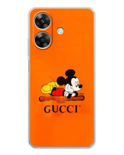 Чохол для Realme Note 60x з картинкою «Міккі Маус Gucci — помаранч»
