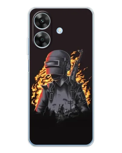 Чохол для Realme Note 60x з картинкою «PUBG — вогняний силует»
