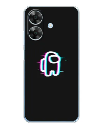 Чехол для Realme Note 60x с картинкой «Among Us неон»