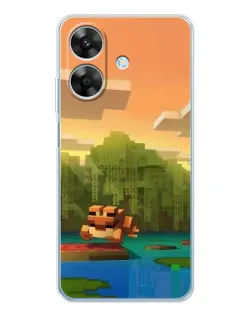 Чохол для Realme Note 60x з картинкою «Майнкрафт захід сонця»