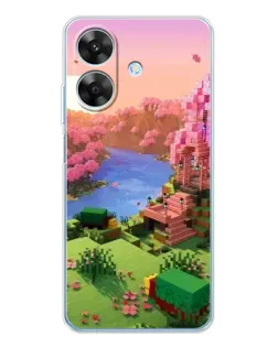 Чохол для Realme Note 60x з картинкою «Рожеве дерево Minecraft»