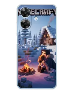 Чохол для Realme Note 60x з картинкою «Зимовий Minecraft»