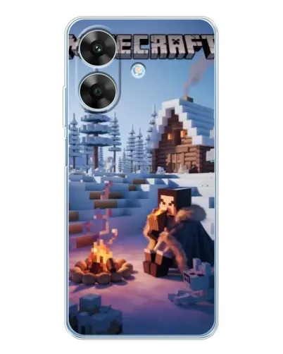 Чохол для Realme Note 60x з картинкою «Зимовий Minecraft»