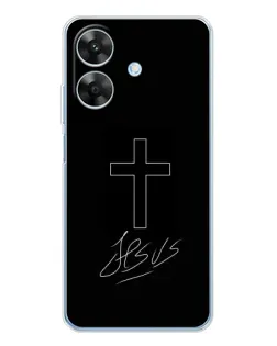 Чехол для Realme Note 60x с картинкой «Графический крест Jesus»