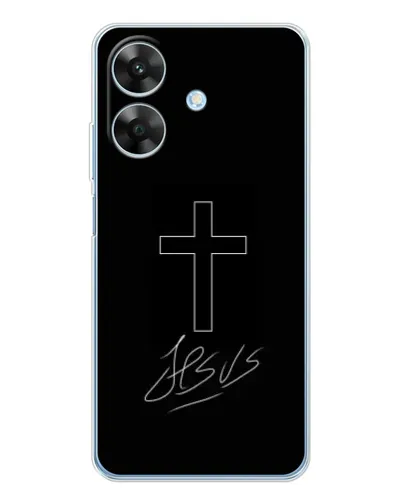 Чехол для Realme Note 60x с картинкой «Графический крест Jesus» Чехол для Realme Note 60x с картинкой «Графический крест Jesus»