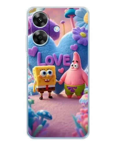 Чехол для Realme Note 60x с картинкой «Губка Боб Патрик»