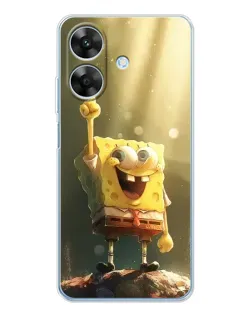 Чехол для Realme Note 60x с картинкой «Сияющий Спанч Боб»