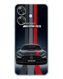 Чехол для Realme Note 60x с картинкой «Mercedes — белый карбон»