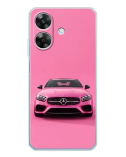 Чехол для Realme Note 60x с картинкой «Розовый Mercedes AMG»
