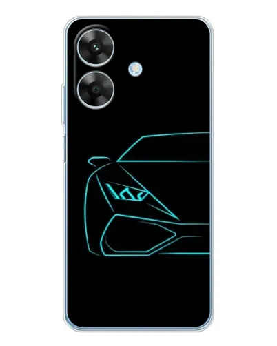 Чехол для Realme Note 60x с картинкой «Голубой силуэт Lamborghini» Чехол для Realme Note 60x с картинкой «Голубой силуэт Lamborghini»