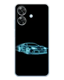 Чехол для Realme Note 60x с картинкой «Неоновый контур Lamborghini» Чехол для Realme Note 60x с картинкой «Неоновый контур Lamborghini»