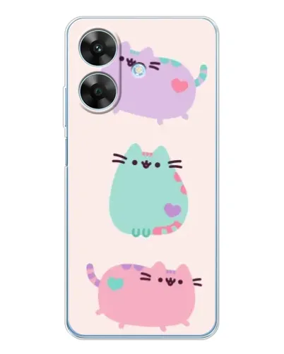 Чехол для Realme Note 60x с картинкой «Pusheen трио»
