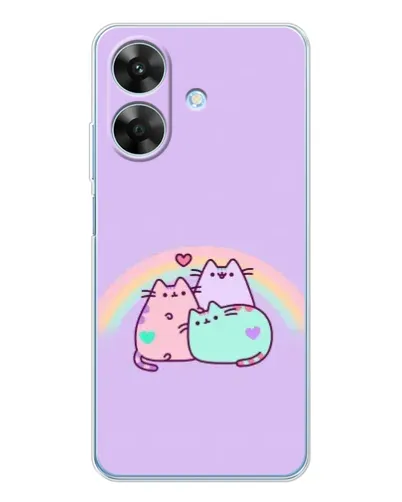 Чехол для Realme Note 60x с картинкой «Радужные Пушины»
