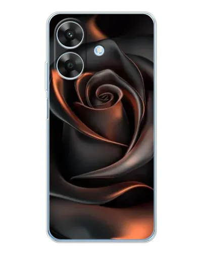 Чехол для Realme Note 60x с картинкой «Шелковая черная роза»