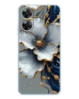 Чехол для Realme Note 60x с картинкой «Белый цветок и золотой флюид» Чехол для Realme Note 60x с картинкой «Белый цветок и золотой флюид»