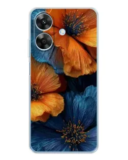 Чехол для Realme Note 60x с картинкой «Яркая сине-оранжевая флора» Чехол для Realme Note 60x с картинкой «Яркая сине-оранжевая флора»