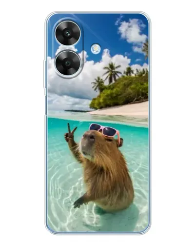 Чохол для Realme Note 60x з картинкою «Капібара на морі»