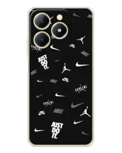 Чехол для Realme Note 70 с картинкой «Nike Black Pattern» Чехол для Realme Note 70 с картинкой «Nike Black Pattern»