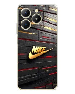 Чехол для Realme Note 70 с картинкой «Золотой Nike на металле»