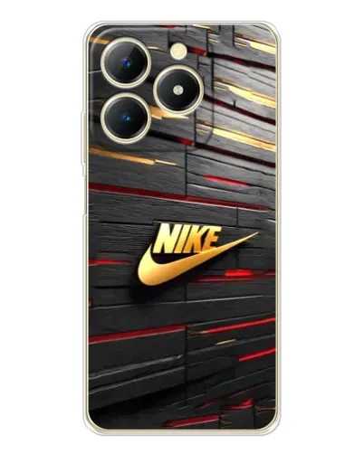 Чехол для Realme Note 70 с картинкой «Золотой Nike на металле»