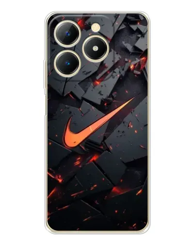 Чехол для Realme Note 70 с картинкой «Nike — эффект разломов»