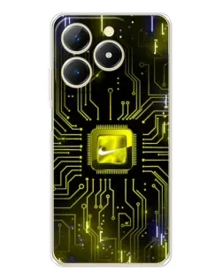 Чехол для Realme Note 70 с картинкой «Nike — золотая искра»