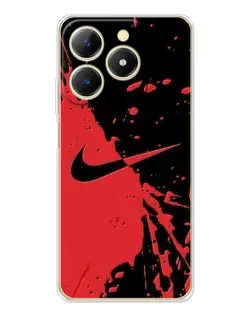 Чехол для Realme Note 70 с картинкой «Красные брызги Nike» Чехол для Realme Note 70 с картинкой «Красные брызги Nike»