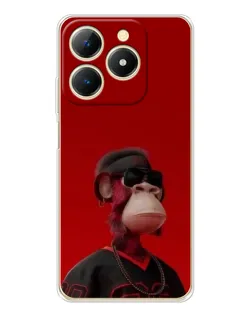 Чехол для Realme Note 70 с картинкой «Bored Ape в красном»