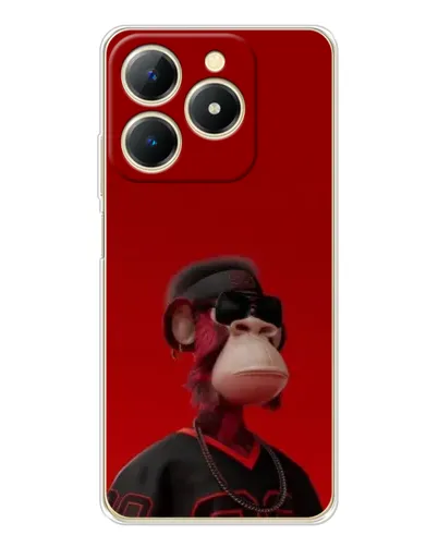 Чехол для Realme Note 70 с картинкой «Bored Ape в красном»