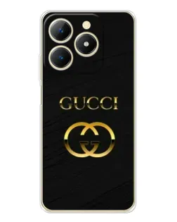 Чехол для Realme Note 70 с картинкой «Золотой логотип Gucci»